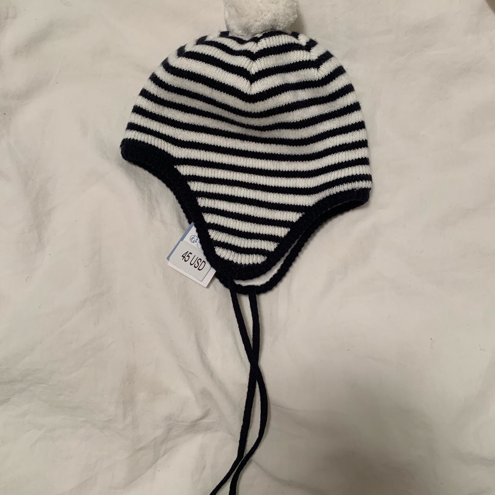 JACADI winter hat. Fleece lined. Merino wool outside.